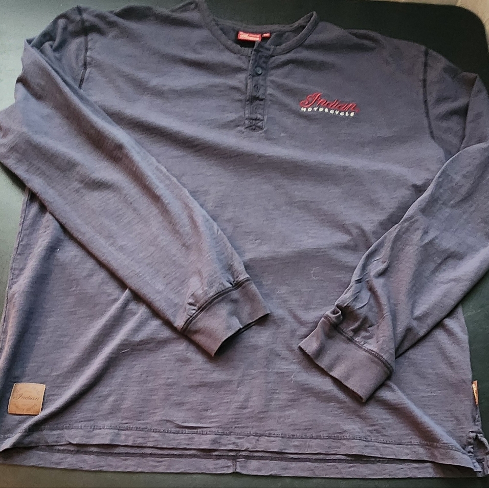 Genuine Indian Motorcycle Long Sleeve Button Collar T-Shirt - 2XL